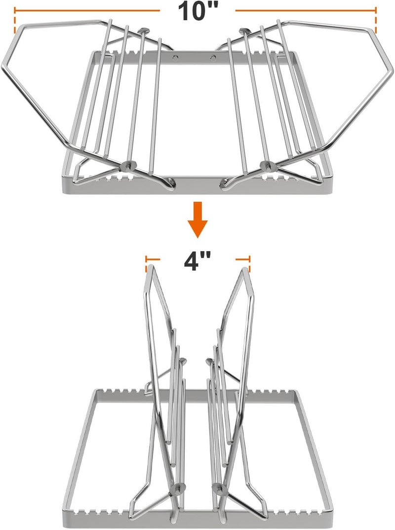 DELSbbq Adjustable Turkey Roasting Rack, Poultry Rack for Smokers, Grills, Wire Roasting Baking Broiling Chicken Roasting Rack, Turkey Roast Rack Accessories - Image 3